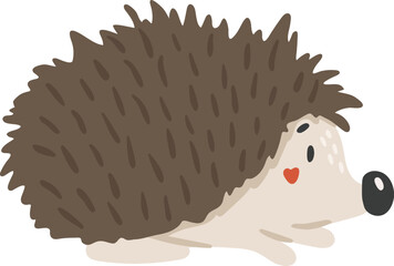 Hedgehog animal vector, Abstract baby hedgehog vector, forest baby animal, cute animal isolated, adorable hedgehog for print, vector illustration