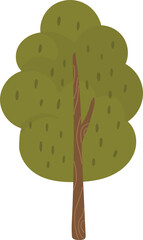 Cute tree cartoon character, Tree plant vector, Forest illustration
