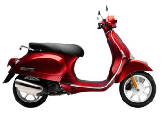 Fotobehang Red scooter motorcycle isolated from white or transparent background © design