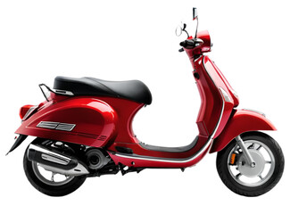 Red scooter motorcycle isolated from white or transparent background - Powered by Adobe