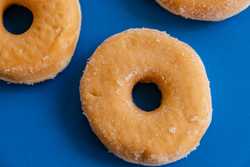 doughnuts on blue background
