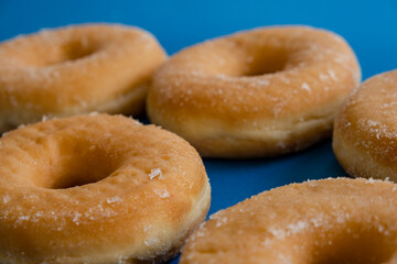 doughnuts on blue background