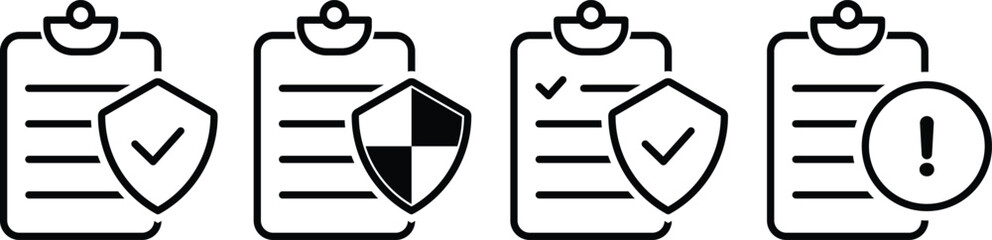 Outline clipboard icon in solid. Checklist clipboard in vector. Checkmark tick document.