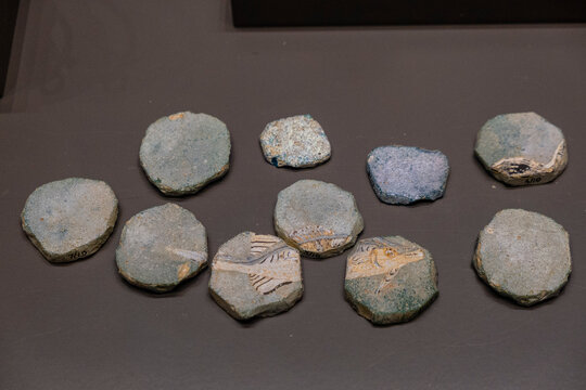 fragments of Roman puzzle, Monographic Museum of Pollentia, Alcudia, Mallorca, Balearic Islands, Spain