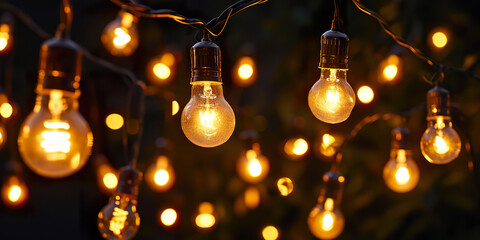 Luminous incandescent lamps hang
