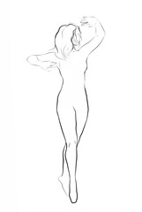 sketch of a dancing girl 