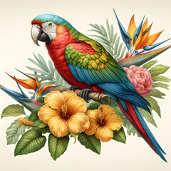 Fototapeta premium parrot on a branch