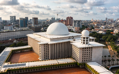 Aerial view of Istiqlal Mosque in Jakarta