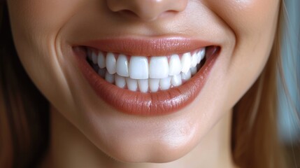  a close up of a woman's teeth with white teeth and white gums on the upper part of her mouth and the lower part of the upper part of her face.