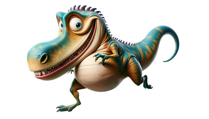 Illustration of a cheerful dinosaur
