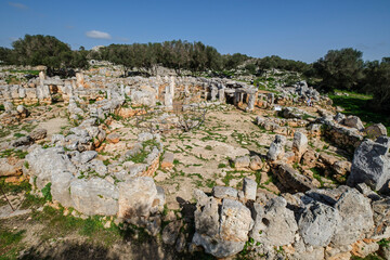 Fototapeta na wymiar Cartailhac Circle, Iron Age dwelling, Torre d'en Galmés talayotic village, Alaior, Menorca, Balearic Islands, Spain