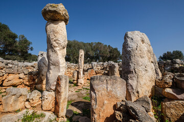 Iron Age dwelling, Torre d'en Galm&eacute;s talayotic village, Alaior, Menorca, Balearic Islands, Spain