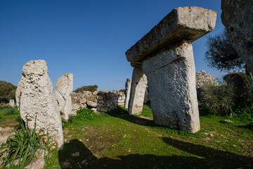 Naklejka premium Talatí de Dalt prehistoric site, Maó, Menorca, Balearic Islands, Spain