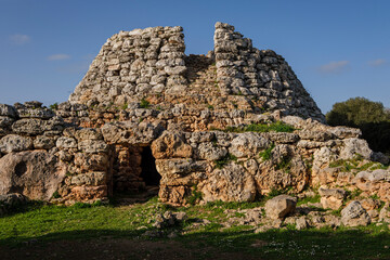 Cornia Nou,  conical talayot and attached building,Maó, Menorca, Balearic Islands, Spain