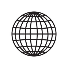 Earth silhouette icon, Globe Icon, symbol, World icon, planet vector. Globe icon with stroke line. Earth, globe icon with stroke. Earth logo. Line earth globe icons silhouette. Abstract globe icon. 