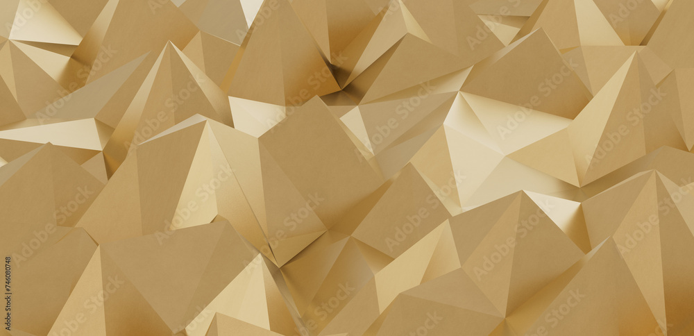 Wall mural abstract gold polygon background on texture