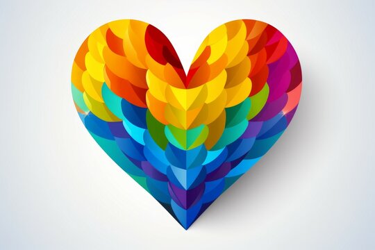 Abstract heart in rainbow colors, LGBT concept. Background with selective focus