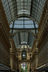 Fototapeta na wymiar Beautiful architecture of the Galleria Vittorio Emanuele II - center of Milan