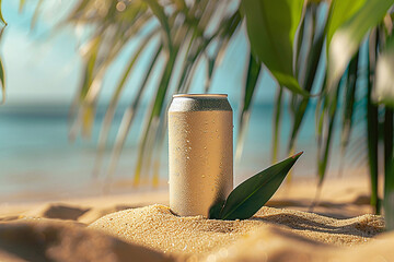 can mockup, beverage mock up with fruits background, soda can mockup, Plain white colour 355ml can, floating beverage can mockup with colorful background with ice cubes	