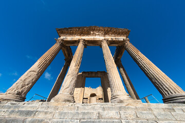 Dugga, Ancient Roman temple, sights of Tunisia, historical buildings