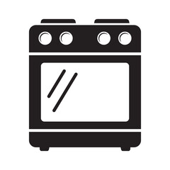 Stove oven icon, vector gas stove. Kitchen cooking appliance. Vector illustration.