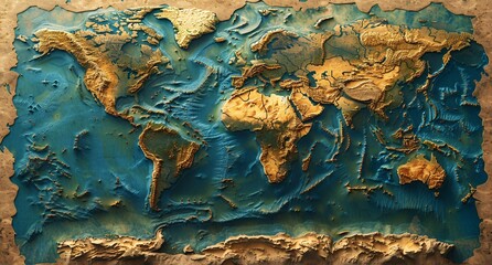 3D world map illustration