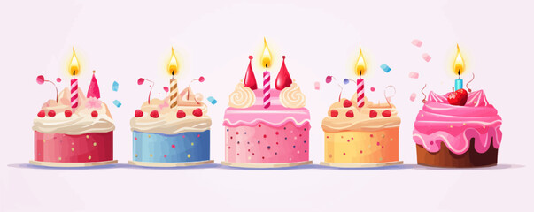 Birthday cake vector isolated illustration