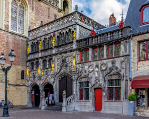 Fototapeta premium Basilica of the Holy Blood on Burg square in center of Bruges, Belgium