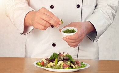 Culinary Creations tasty fresh dish on Plates