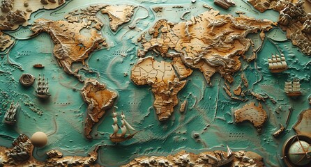 3D world map illustration