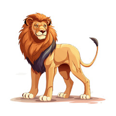 lion cartoon illustration vector isolated on white background