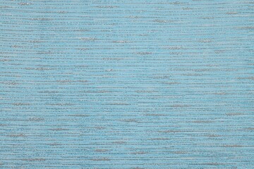 Stylish light blue wallpaper as background, closeup view
