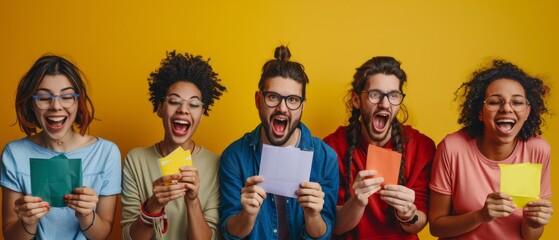 Group of people eagerly awaiting the results of a raffle
