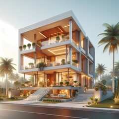 Beautiful project of a house in 3D