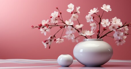 Obraz na płótnie Canvas Sakura flowers cherry blossom branch on bright background