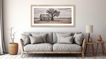 Foto op Canvas Digital prints farmhouse landscape wall art image Ai generated art © Indronath