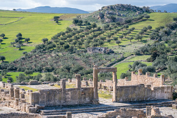 Dugga, Ancient Roman temple, sights of Tunisia, historical buildings