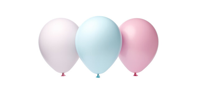 many pastel colorful bright balloons on a transparent background with copy space. PNG.