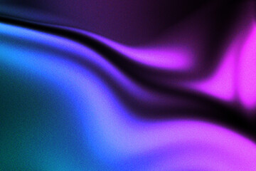 Pink blue grainy colorful background.
Abstract glowing gradient lines on black backdrop. 
Design for banners, posters and headers.