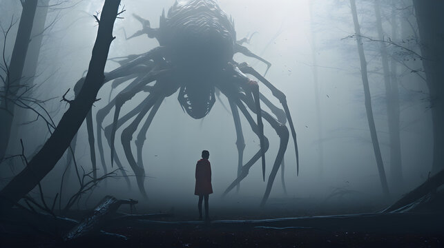 Creature humanoid spider image,
Horror theme HD 8K wallpaper