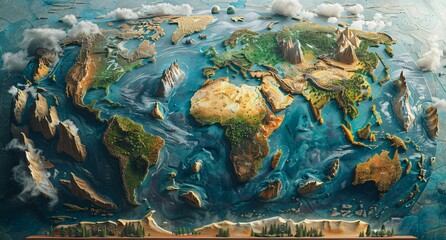 3D world map illustration