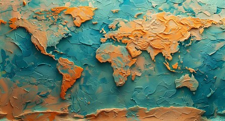 3D world map illustration