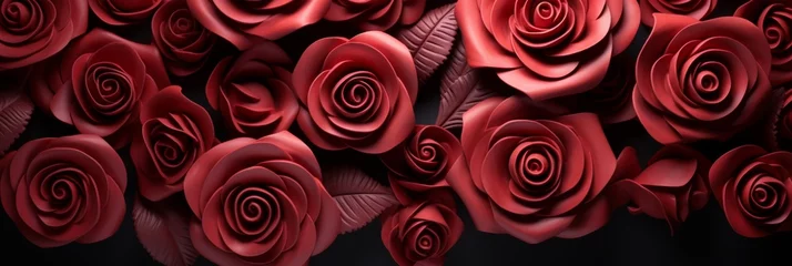 Zelfklevend Fotobehang red rose bush as a background for the entire image © Viktor  Shmihinskyi