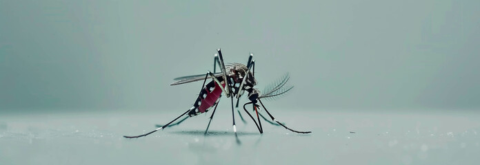 Closeup of Aedes mosquito on white background. - obrazy, fototapety, plakaty