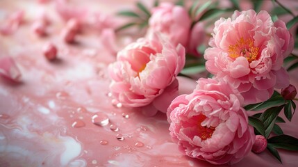 Romantic background. Beautiful flowers on a delicate background. Wedding invitation. Valentine's Day. Birthday. International Women's Day, Mother's Day concept.