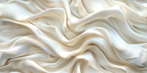 Fototapeta premium Gracefully Flowing: Luxurious Waves of Silk Fabric. Concept Photography inspiration, elegant draping, graceful poses, silk fabric portraits