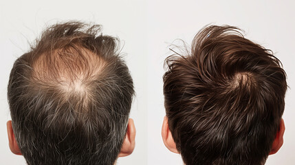 Hair transplant before and after.