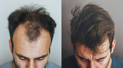 Hair transplant before and after.