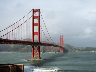 Golden Gate Bridge San Francisco Bay with waves 08