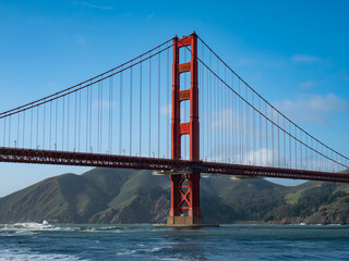 Golden Gate Bridge San Francisco Bay with waves 04